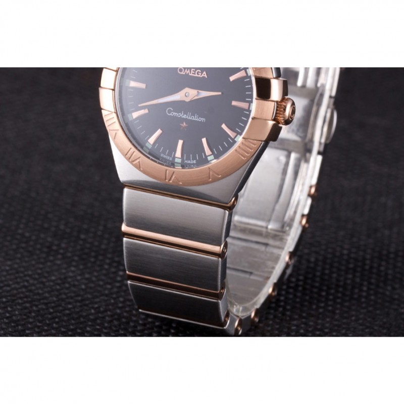 Relojes réplica Omega Constellation Rose Gold Bisel Banda bicolor som100 621480